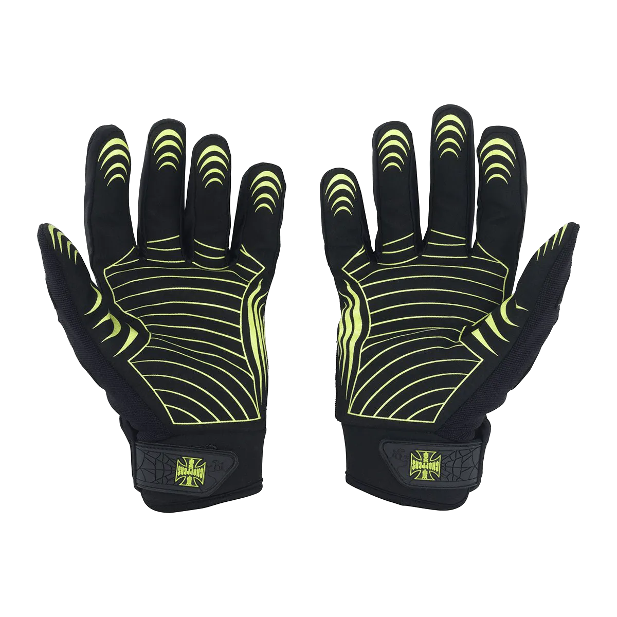 West Coast Choppers Por Vida Gloves - Black/Yellow