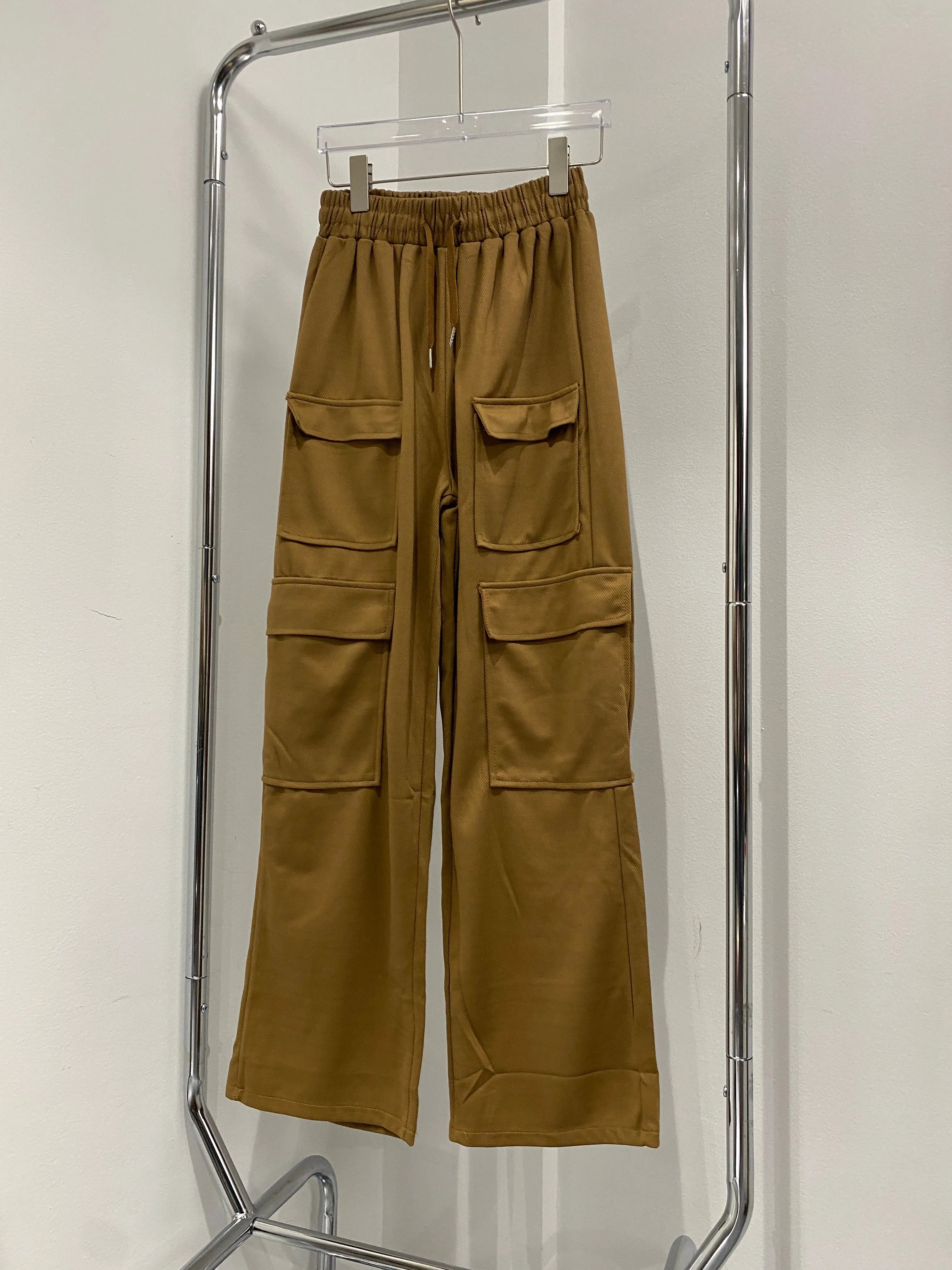 Wide Leg Baggy Sweatpants - Brown