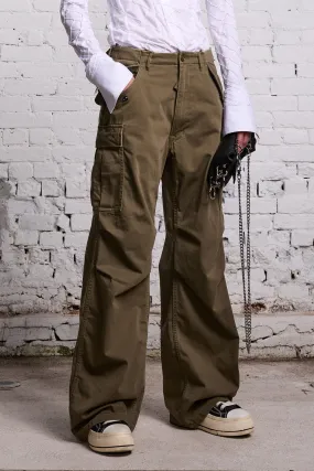 WIDE LEG CARGO - OLIVE