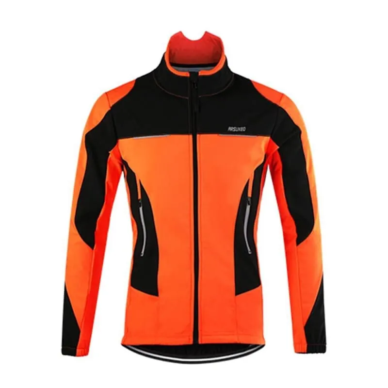 Windproof Men's Thermal Fleece Cycling Jacket