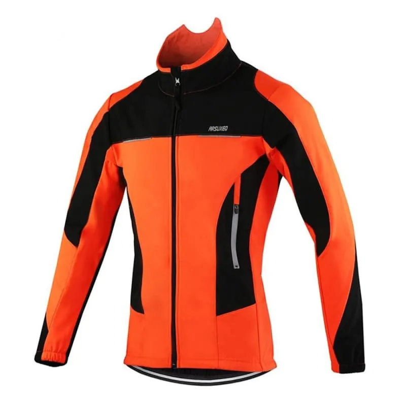 Windproof Men's Thermal Fleece Cycling Jacket