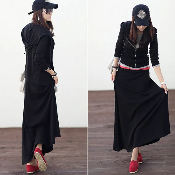 women leisure suit slim long skirt slim hooded large size sweater suit skirt