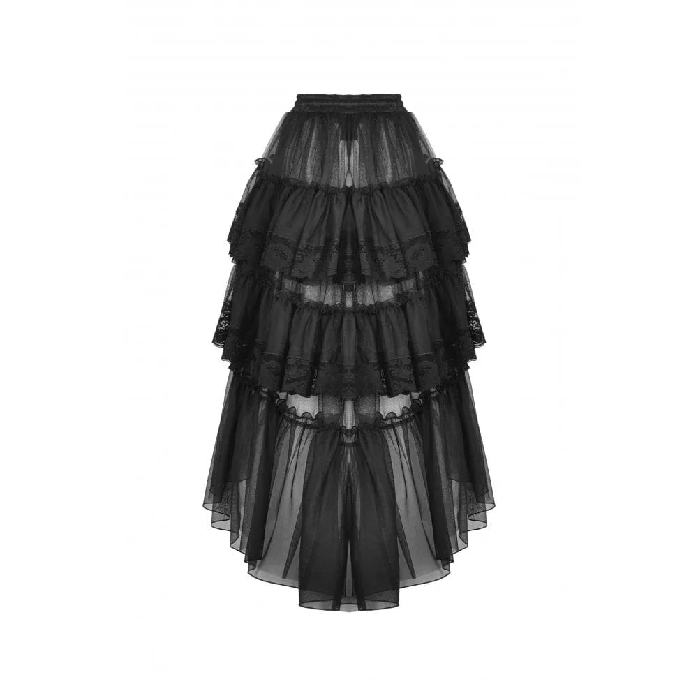 Women's Punk Irregular Ruffled Layered Mesh Skirt