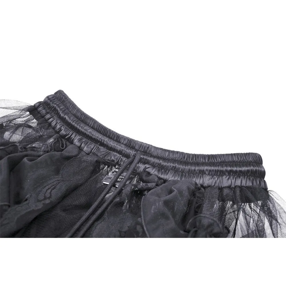 Women's Punk Irregular Ruffled Layered Mesh Skirt