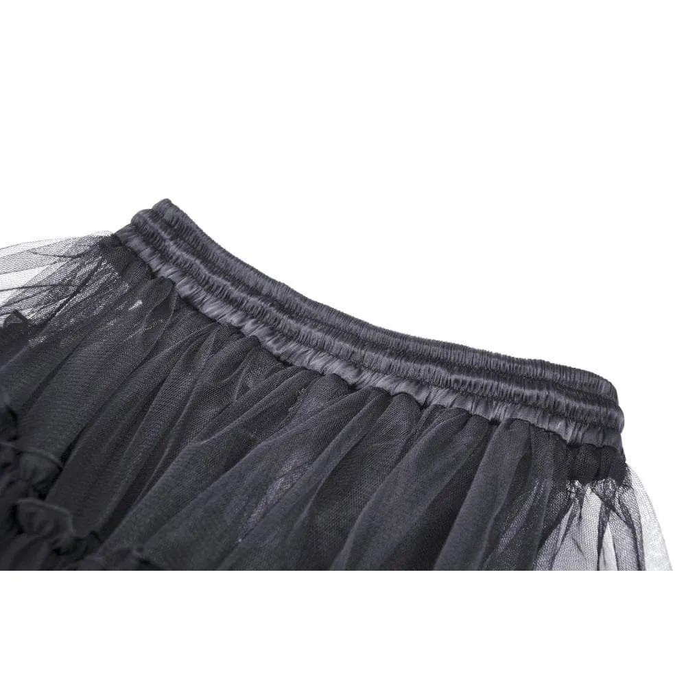 Women's Punk Irregular Ruffled Layered Mesh Skirt