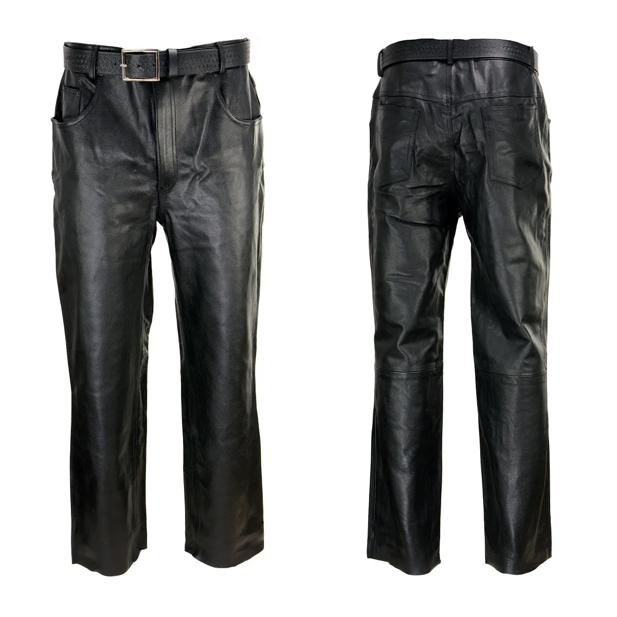 Xelement 860 Men's 'Classic' Black Loose Fit Motorcycle Casual Leather