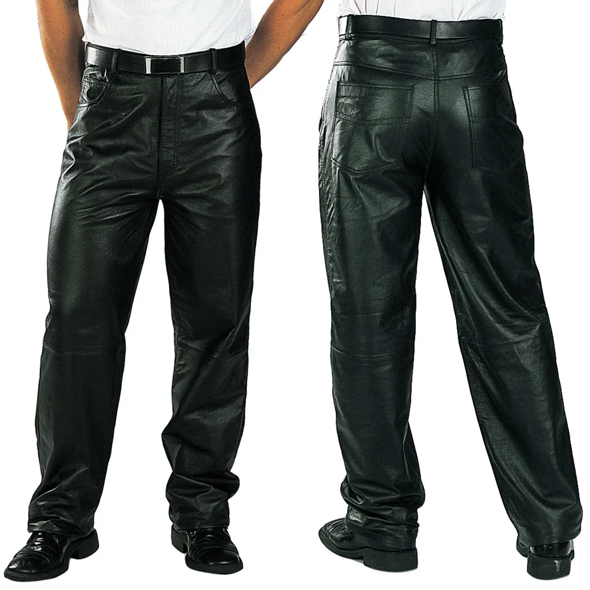 Xelement 860 Men's 'Classic' Black Loose Fit Motorcycle Casual Leather