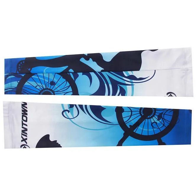 XINTOWN Blue Cyclist Cycling Arm Warmers