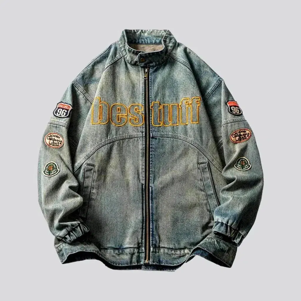 Yellow-cast vintage denim jacket